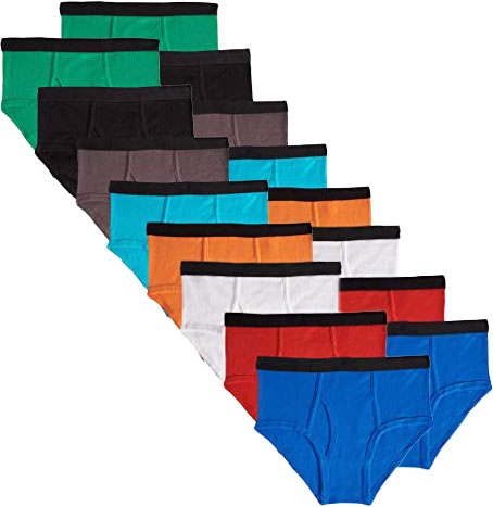 Mallary by Matthew 100% Cotton Boys Briefs Underwear 16 Pack Multiple Colors Black Elastic