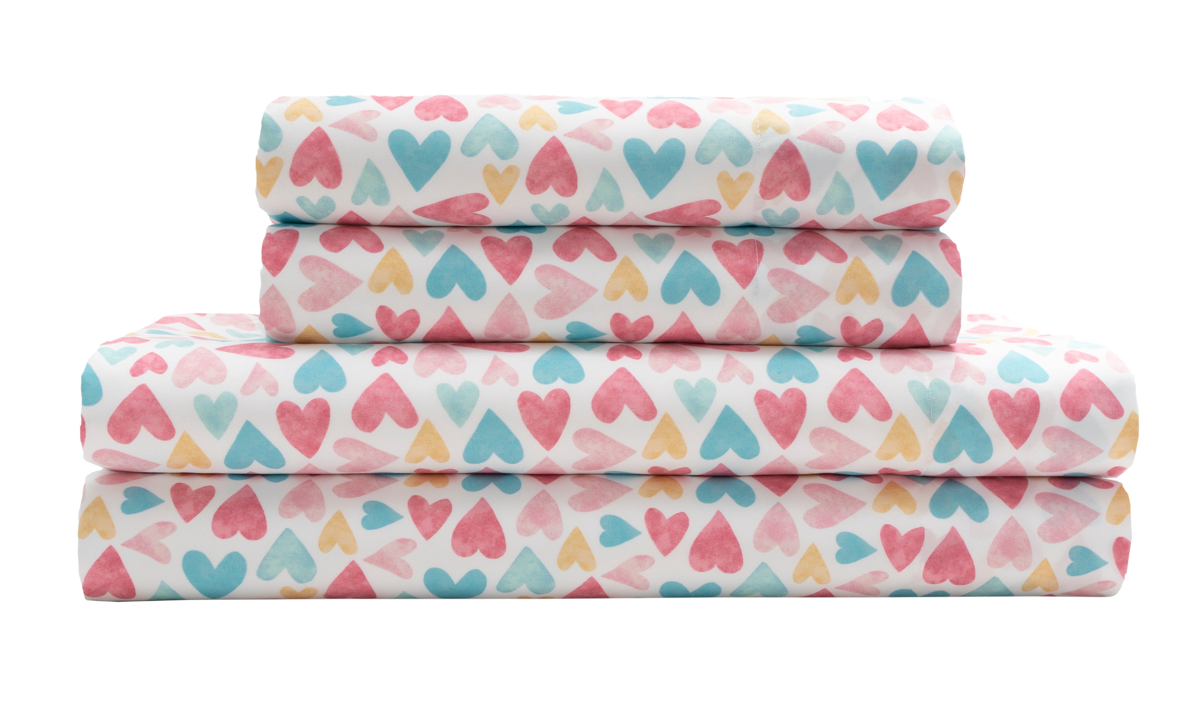 MALLARY BY MATTHEW Kids Super-Soft 100% Microfiber Hearts Sheet Set