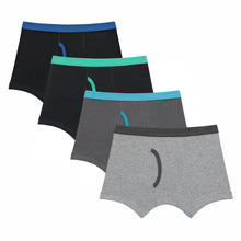 Mallary by Matthew 100% Cotton Boys Boxer Briefs Underwear 4-Pack, Multicolor Cool Elastic